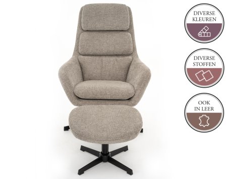 TANJU Draaifauteuil en Hocker TANJU Draaifauteuil en Hocker
