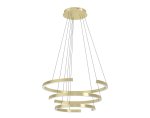 LIVORNO Hanglamp &Oslash;80 goud up&down 3 verschillende open cirkelvormen