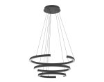 LIVORNO Hanglamp &Oslash;80 zwart  3 verschillende open cirkelvormen